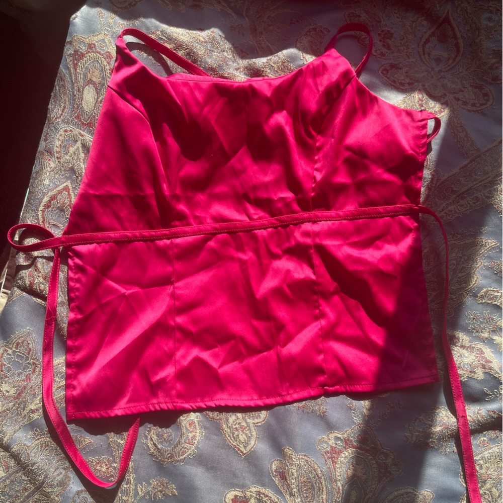 Mirror brand satin backless tie top size small